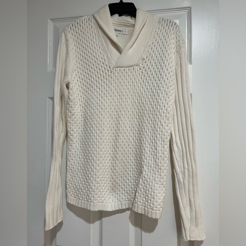 12. CALVIN KLEIN Men's Textured Shawl-Collar Sweater - Picture 3 of 15